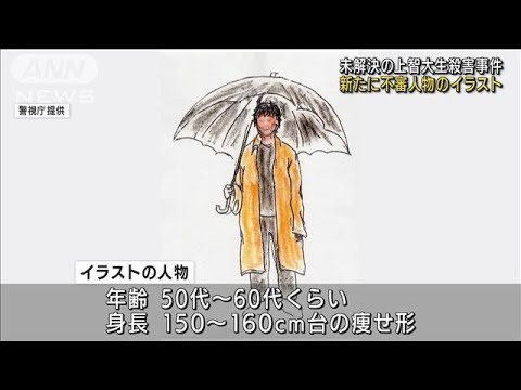 未解決の上智大生殺害事件　新たな不審人物イラスト(2021年8月27日)